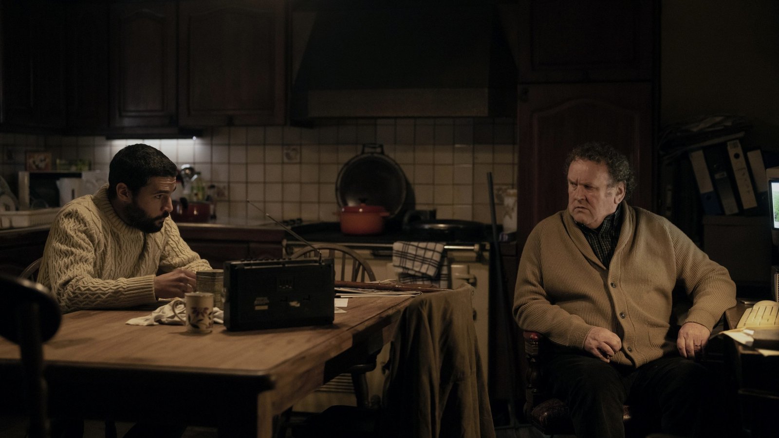 Christopher Abbott and Colm Meaney in "Bring Them Down."
