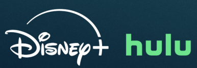 disney plus and hulu logos against a dark blue background