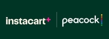 Instacart+ and Peacock logos side by side