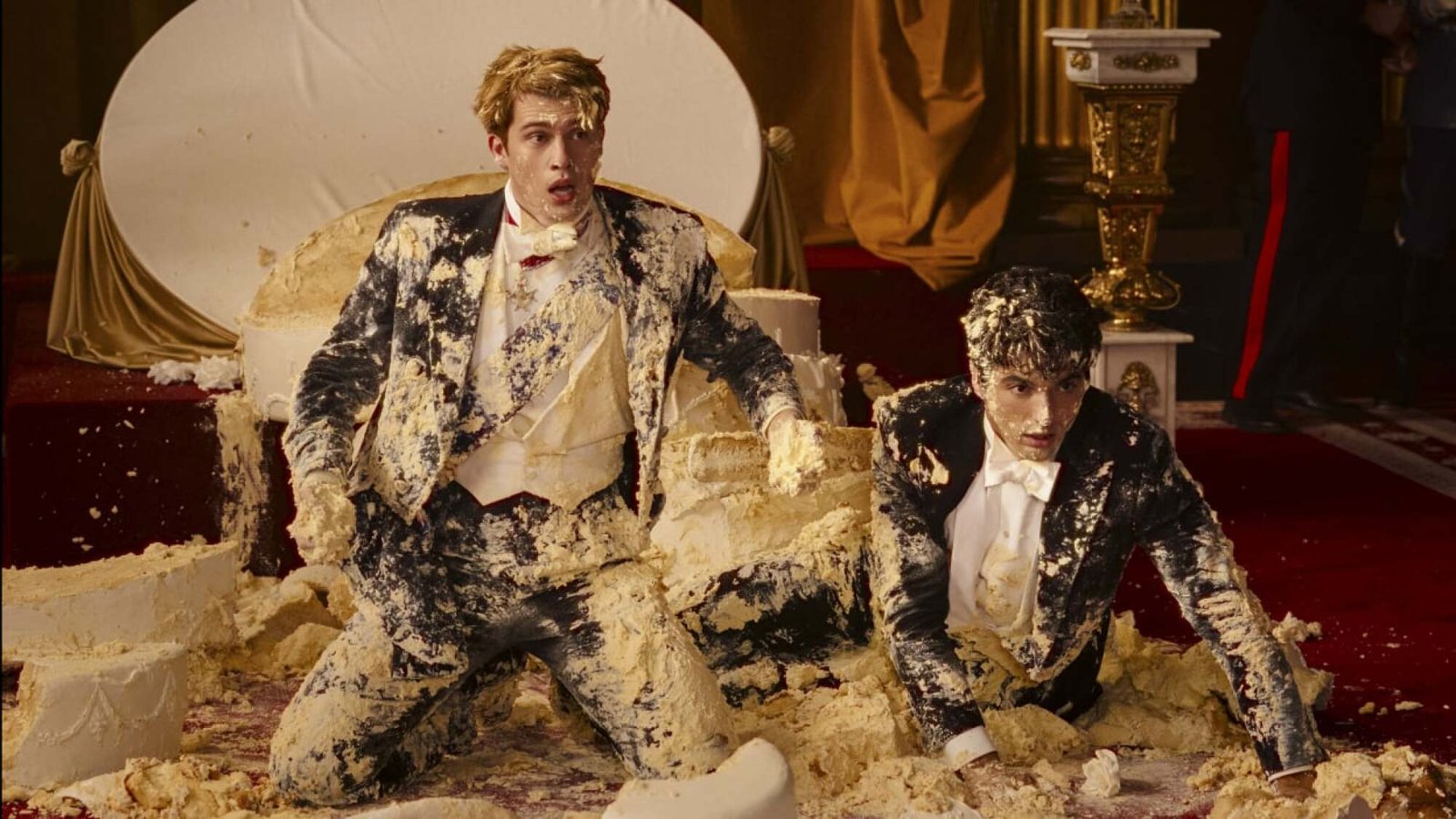 Nicholas Galitzine and Taylor Zakhar Perez in "Red, White & Royal Blue."